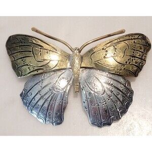 Courtney Peterson Singed Butterfly Brooch/Pendant Sterling Silver 925 And Brass